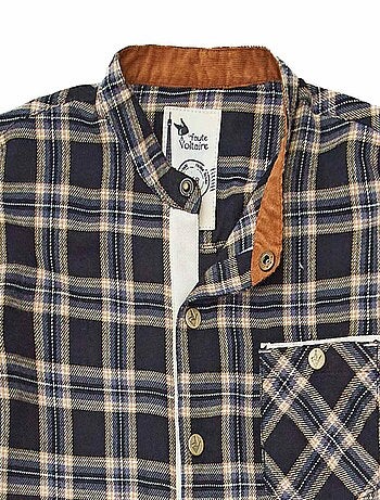 Chemise Carreaux Tartan et Col Mao RIMBAUD - La Faute à Voltaire