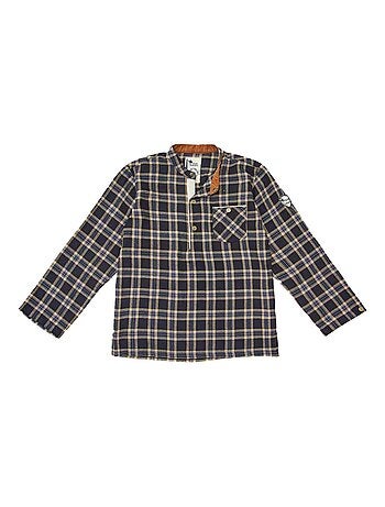 Chemise Carreaux Tartan et Col Mao RIMBAUD - La Faute à Voltaire