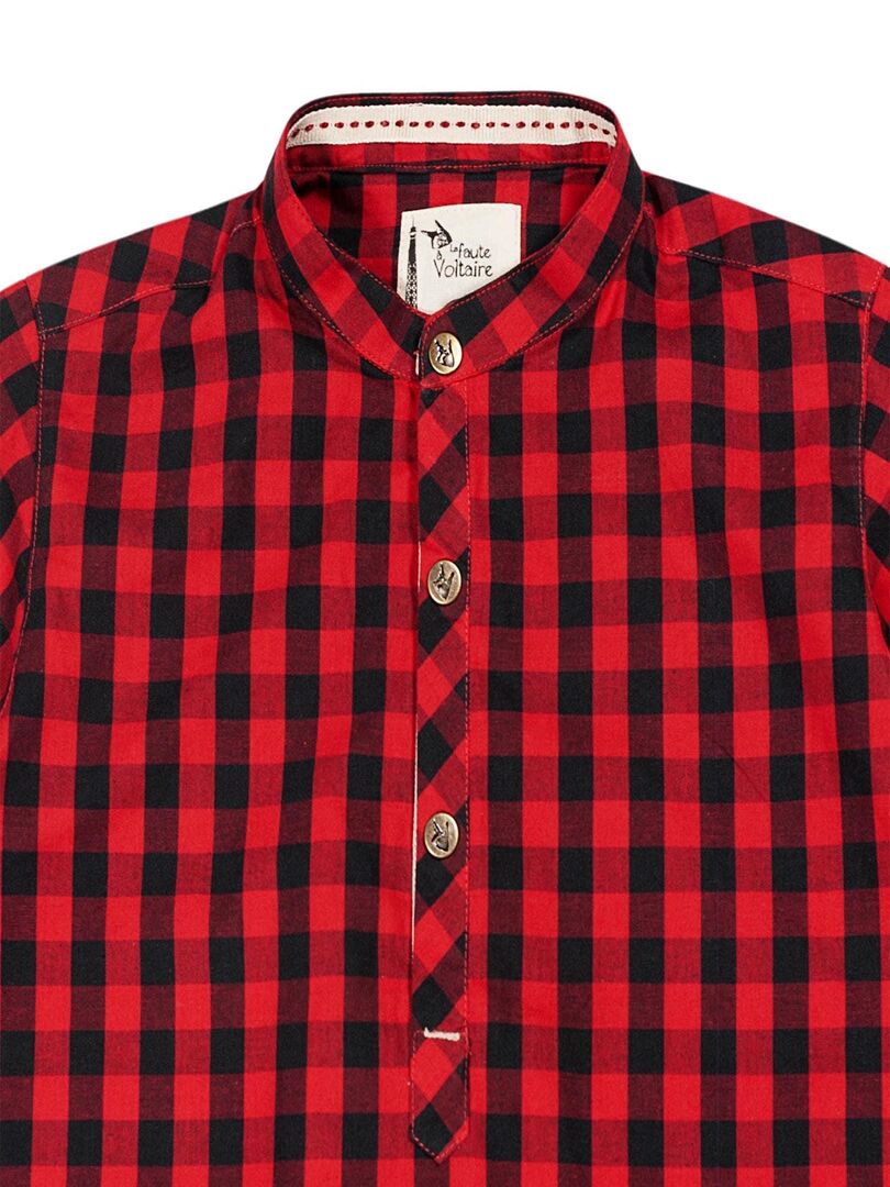 Chemise carreaux rouge discount noir