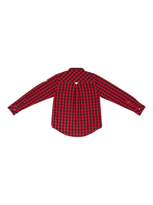 Chemise Carrx Vichy Garçon  Rouge Noir  Col Mao  LIVERPOOL - La Faute à Voltaire - Kiabi