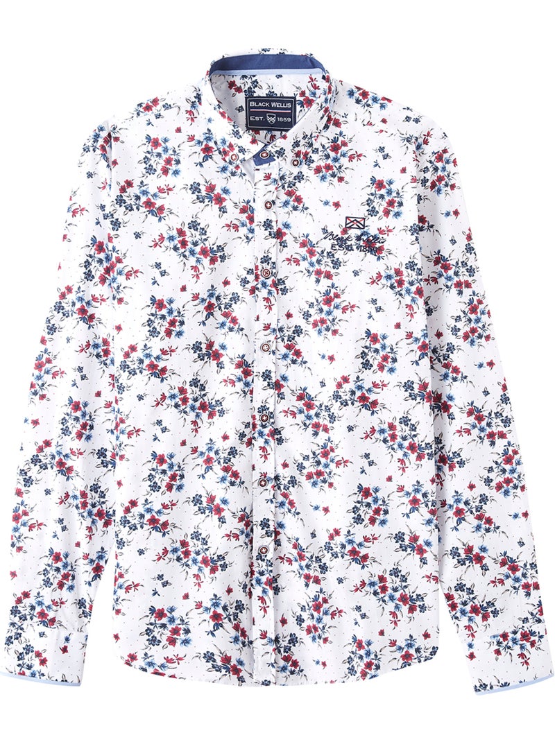 CHEMISE CASUAL BRIGHT FLOWERS Blanc - Kiabi