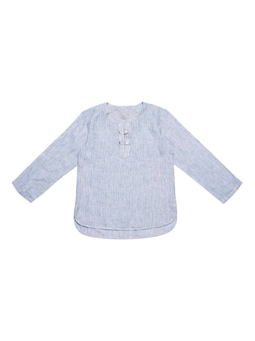 Chemise Cérémonie Été   à Fines Rayures   ROBINSON - La Faute à Voltaire - Kiabi