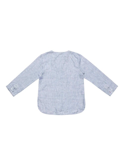 Chemise Cérémonie Été   à Fines Rayures   ROBINSON - La Faute à Voltaire - Kiabi