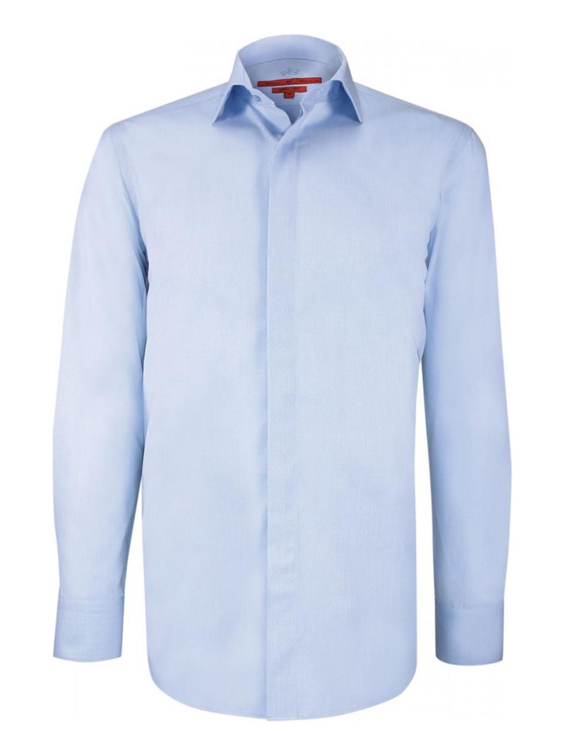 Chemise cérémonie tissu armuré CEREMONY Bleu - Kiabi