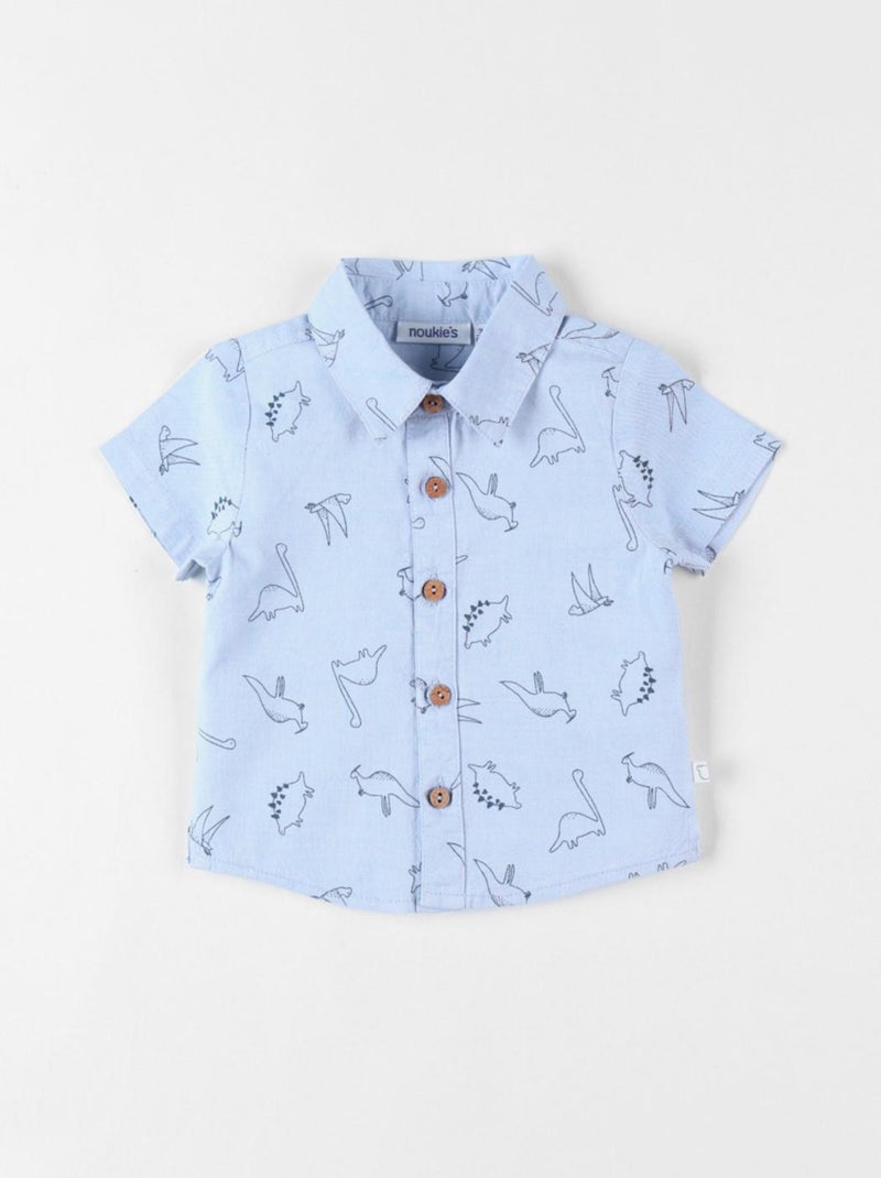 Chemise chambray dinos à manches courtes, Noukie's Bleu - Kiabi