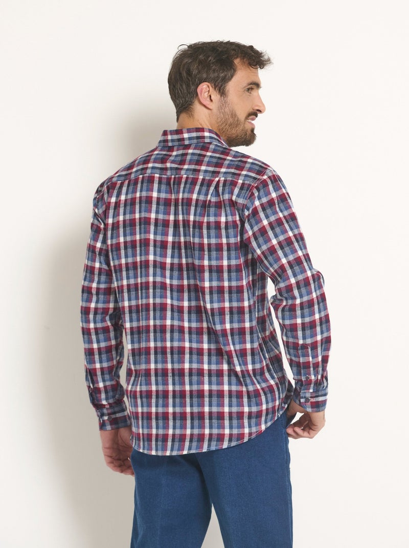Chemise chaude en flanelle avec carreaux Bleu Rouge - Kiabi