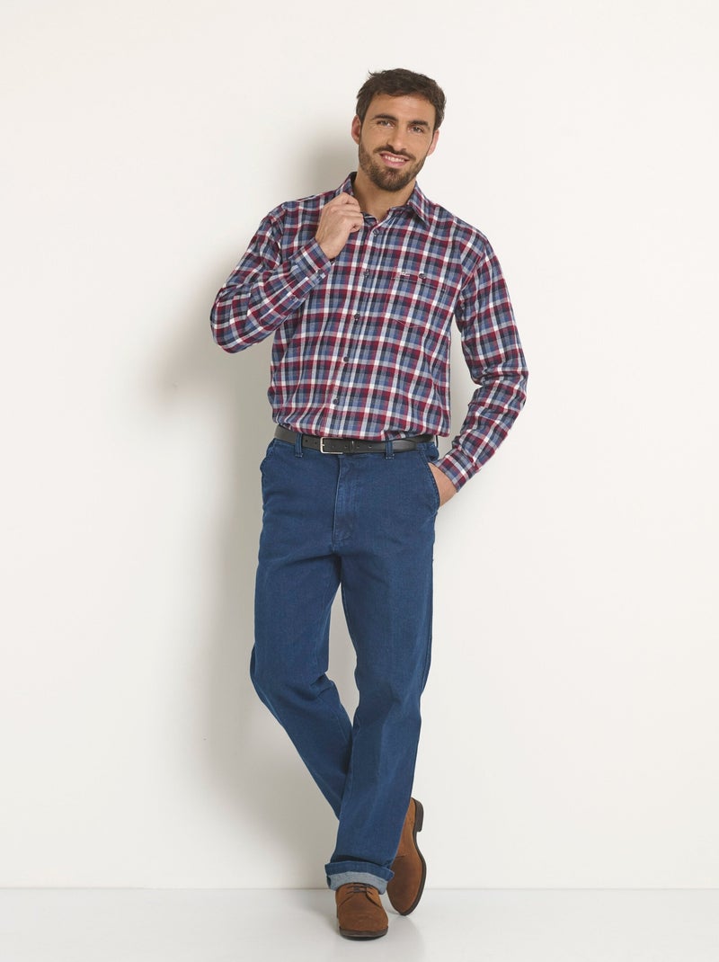 Chemise chaude en flanelle avec carreaux Bleu Rouge - Kiabi