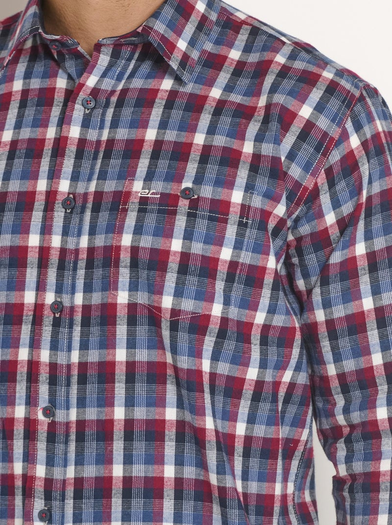 Chemise chaude en flanelle avec carreaux Bleu Rouge - Kiabi