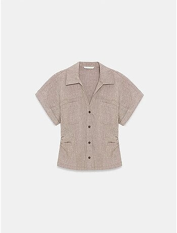 Chemise cintrée à manches courtes, texturée dilvin