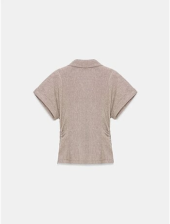 Chemise cintrée à manches courtes, texturée dilvin