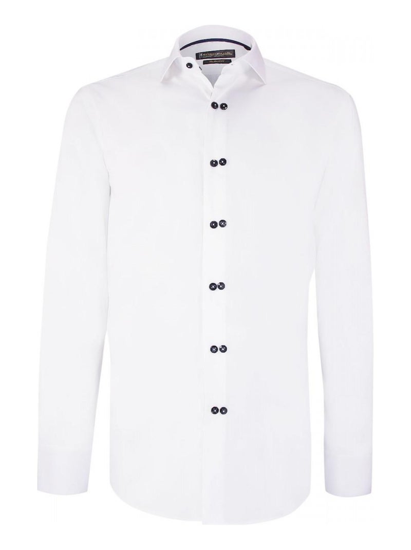 Chemise cintrée double boutonnage DOTTIO Blanc - Kiabi