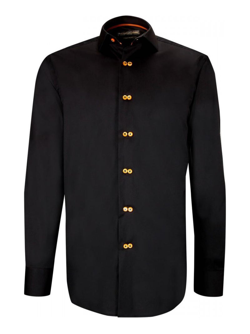 Chemise cintrée double boutonnage DOTTIO Noir - Kiabi