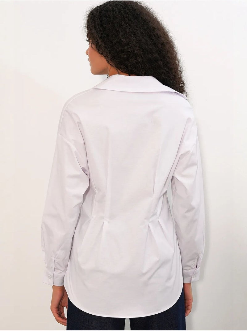 Chemise cintrée en popeline à boutons bdart Blanc - Kiabi