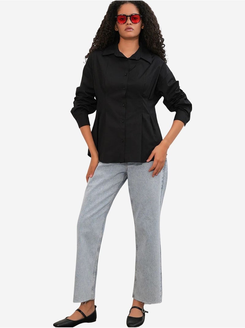 Chemise cintrée en popeline à boutons bdart Noir - Kiabi