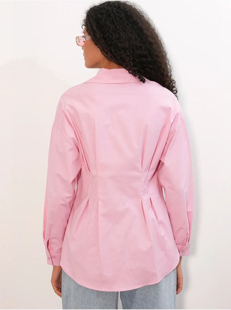 Chemise cintrée en popeline à boutons bdart Rose - Kiabi