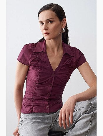 Chemise cintrée en popeline de coton boutonnée dilvin
