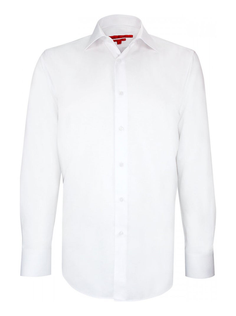 Chemise cintrée tissu armuré POINT Blanc - Kiabi