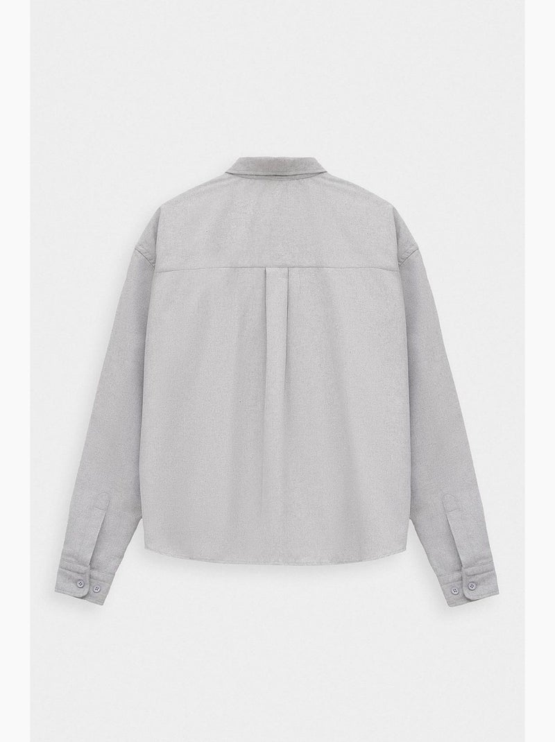 Chemise classique à boutons giesto Gris clair - Kiabi