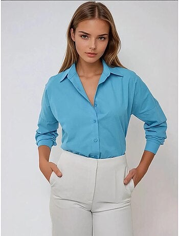 Chemise classique en coton à manches longues