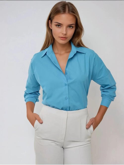 Chemise classique en coton à manches longues - Kiabi Chemise classique en coton à manches longues - Kiabi
