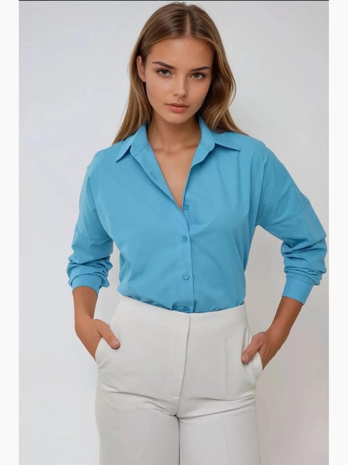 Chemise classique en coton à manches longues hiccup - Kiabi