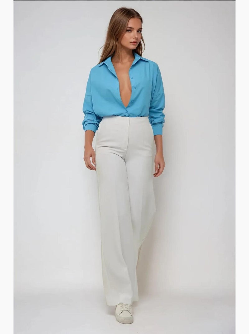 Chemise classique en coton à manches longues hiccup Bleu - Kiabi