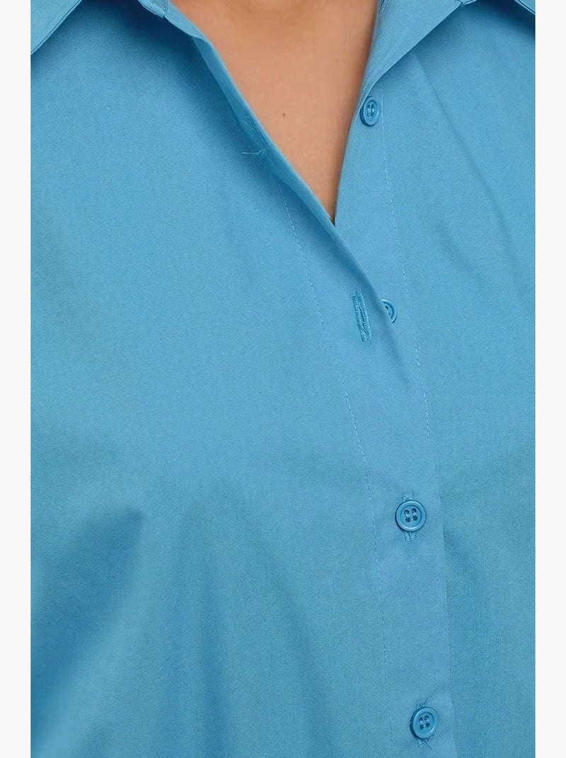 Chemise classique en coton à manches longues hiccup Bleu - Kiabi