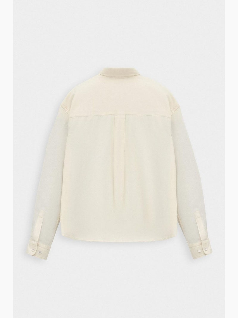 Chemise classique en coton giesto Crème - Kiabi