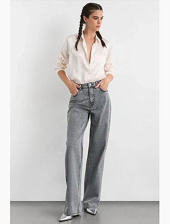 Chemise classique en satin hiccup
