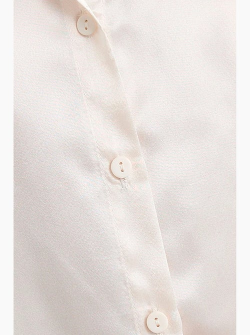 Chemise classique en satin hiccup - Kiabi