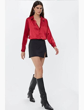 Chemise classique en satin hiccup