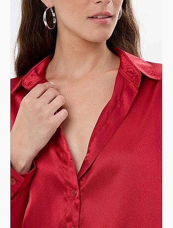 Chemise classique en satin hiccup