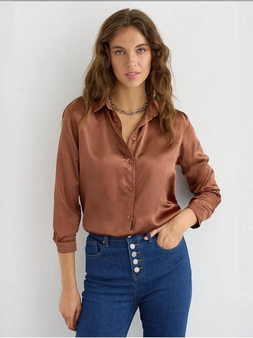 Chemise classique en satin - Kiabi Chemise classique en satin - Kiabi