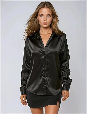Chemise classique en satin