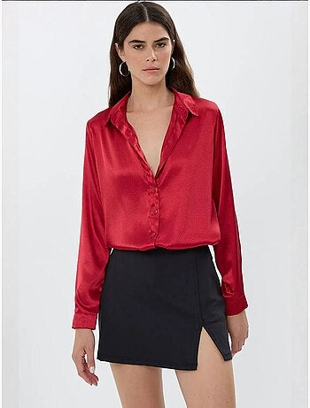 Chemise classique en satin