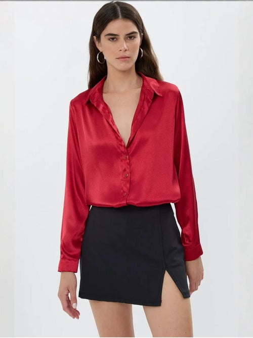 Chemise classique en satin - Kiabi