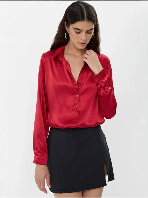 Chemise classique en satin - Kiabi