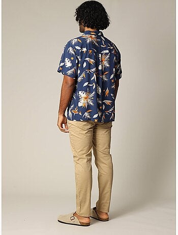 Chemise classique en viscose avec imprimé tropical coloré 'Deeluxe'