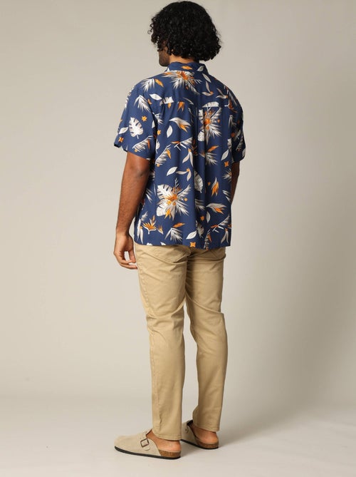 Chemise classique en viscose avec imprimé tropical coloré 'Deeluxe' - Kiabi