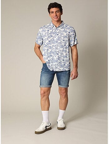 Chemise classique en viscose avec imprimé tropical 'Deeluxe'