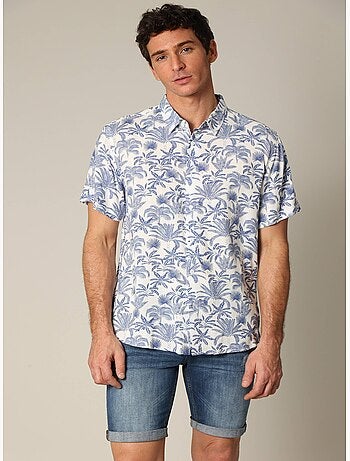 Chemise classique en viscose avec imprimé tropical 'Deeluxe'