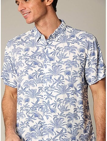 Chemise classique en viscose avec imprimé tropical 'Deeluxe'