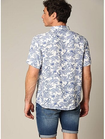 Chemise classique en viscose avec imprimé tropical 'Deeluxe'