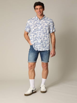 Chemise classique en viscose avec imprimé tropical 'Deeluxe'