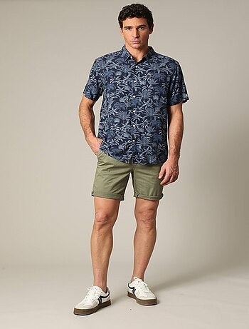 Chemise classique en viscose avec imprimé tropical 'Deeluxe'