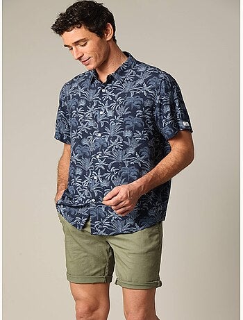 Chemise classique en viscose avec imprimé tropical 'Deeluxe'
