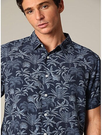 Chemise classique en viscose avec imprimé tropical 'Deeluxe'