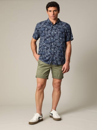 Chemise classique en viscose avec imprimé tropical 'Deeluxe'