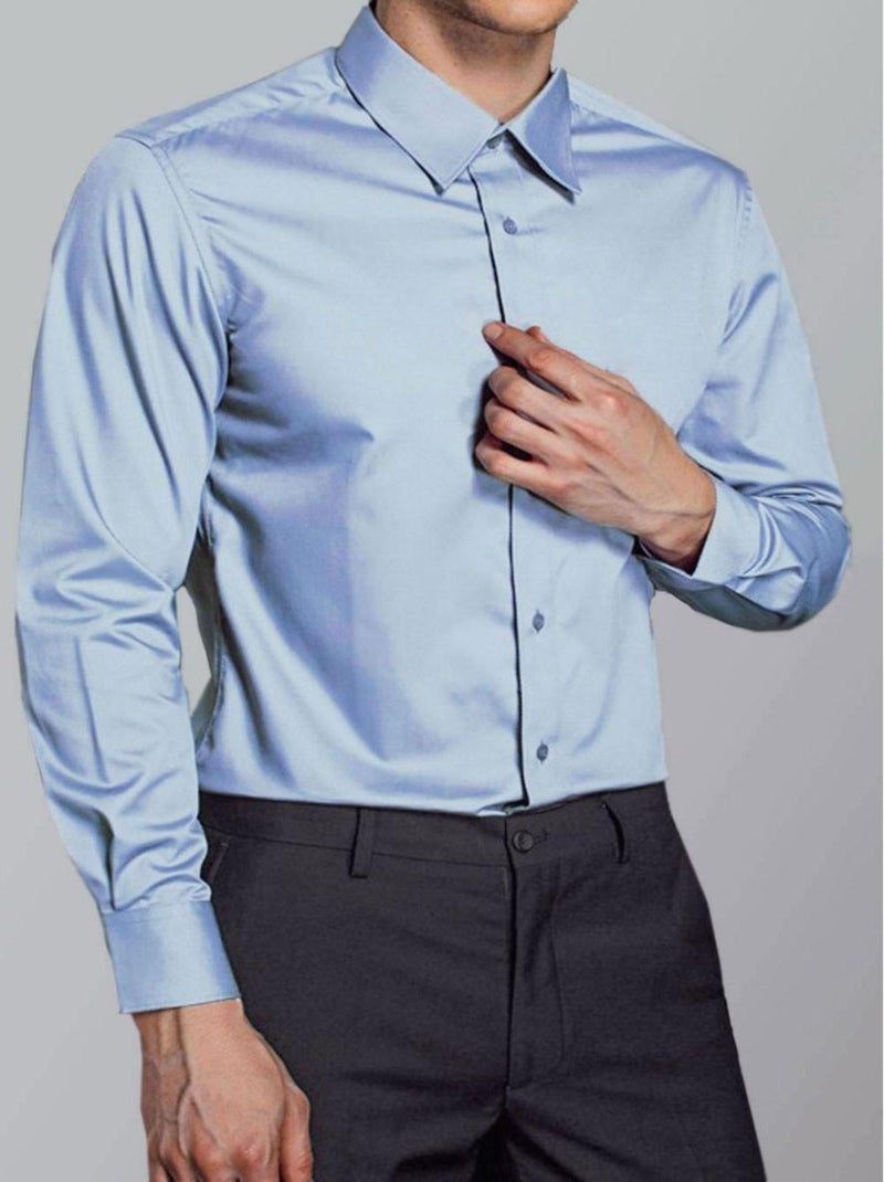 Chemise classique Kebello Bleu ciel - Kiabi