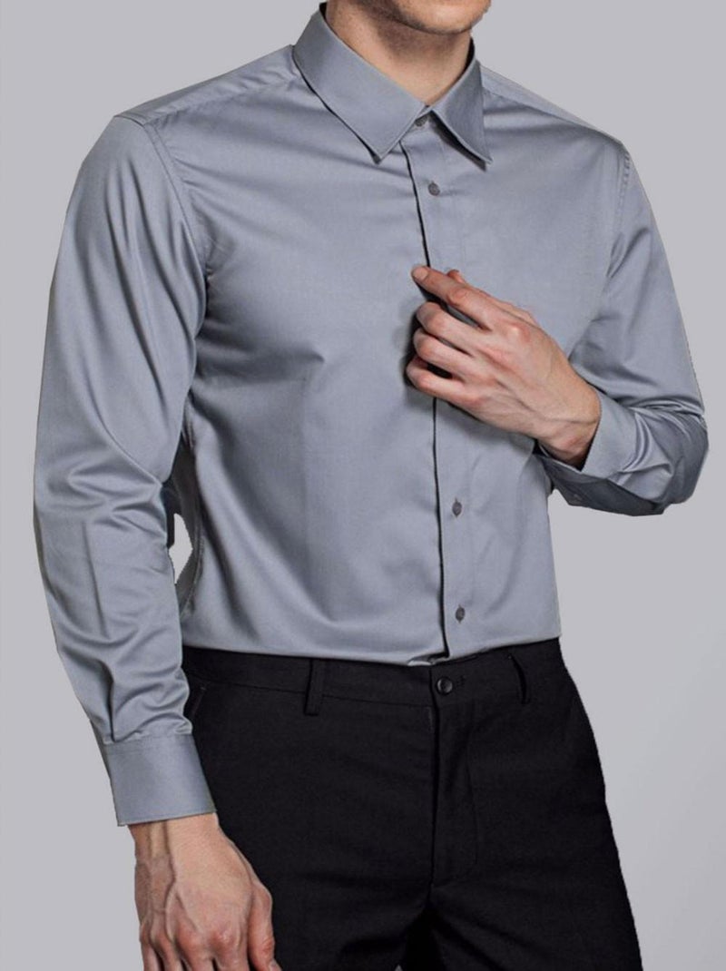 Chemise classique Kebello Gris - Kiabi